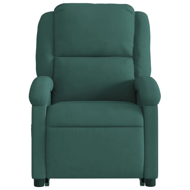 Casa si Gradina - Mobilier - Scaune si fotolii - Fotolii - Fotoliu rabatabil cu ridicare, verde inchis, catifea - Infinity.ro