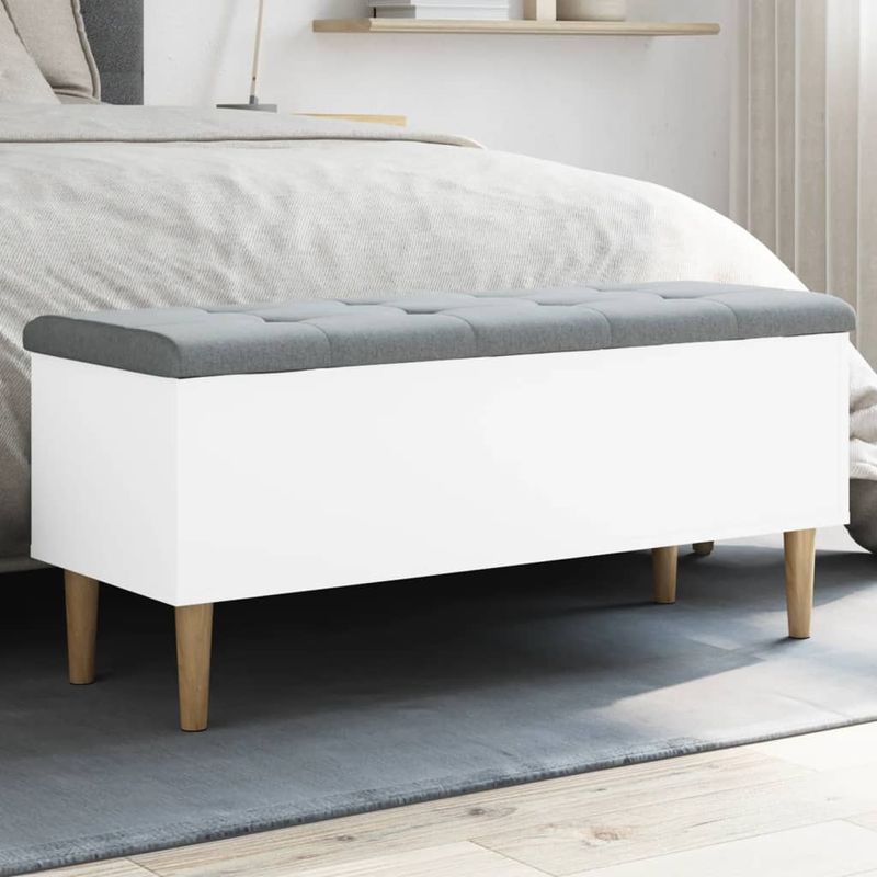 Casa si Gradina - Mobilier - Canapele si coltare - Banchete - Banca de depozitare, alb , 102x42x46 cm, lemn prelucrat - Infinity.ro