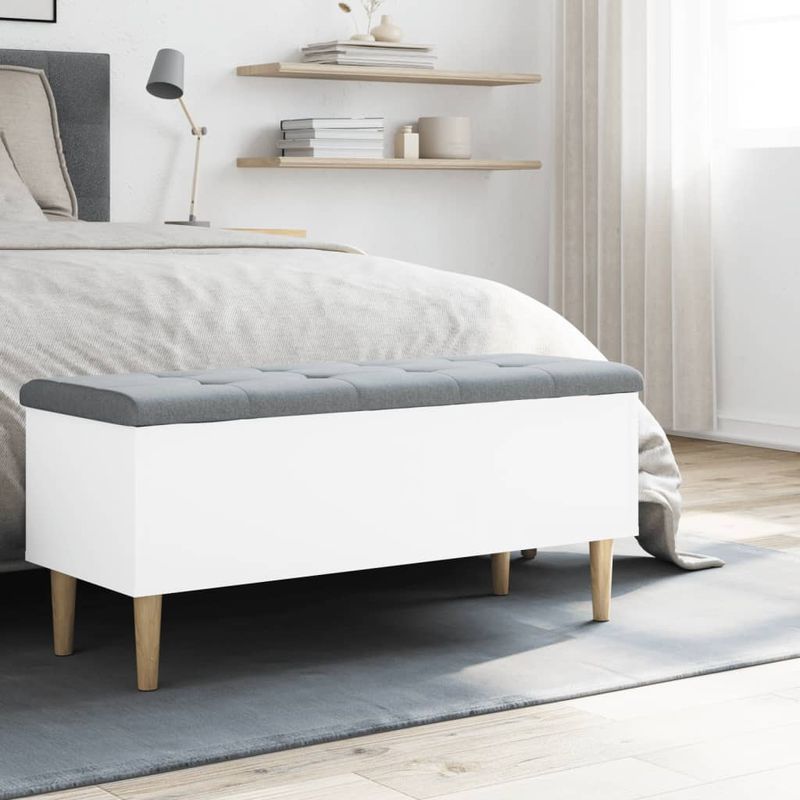 Casa si Gradina - Mobilier - Canapele si coltare - Banchete - Banca de depozitare, alb , 102x42x46 cm, lemn prelucrat - Infinity.ro