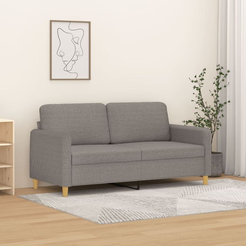 Casa si Gradina - Mobilier - Canapele si coltare - Canapele - Canapea cu 2 locuri, gri taupe, 140 cm, material textil - Infinity.ro