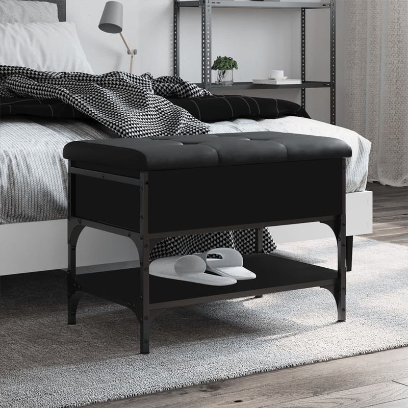 Casa si Gradina - Mobilier - Organizare si depozitare - Bancute - Banca de pantofi, negru, 62x42x45 cm, lemn prelucrat - Infinity.ro