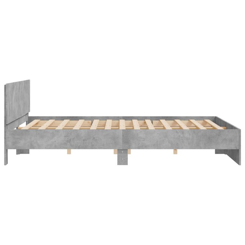 Casa si Gradina - Mobilier - Paturi si accesorii - Paturi - Cadru de pat cu tablie, gri beton, 160x200 cm - Infinity.ro