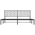 Casa si Gradina - Mobilier - Paturi si accesorii - Paturi - Cadru de pat metalic cu tablie, negru, 180x200 cm - Infinity.ro