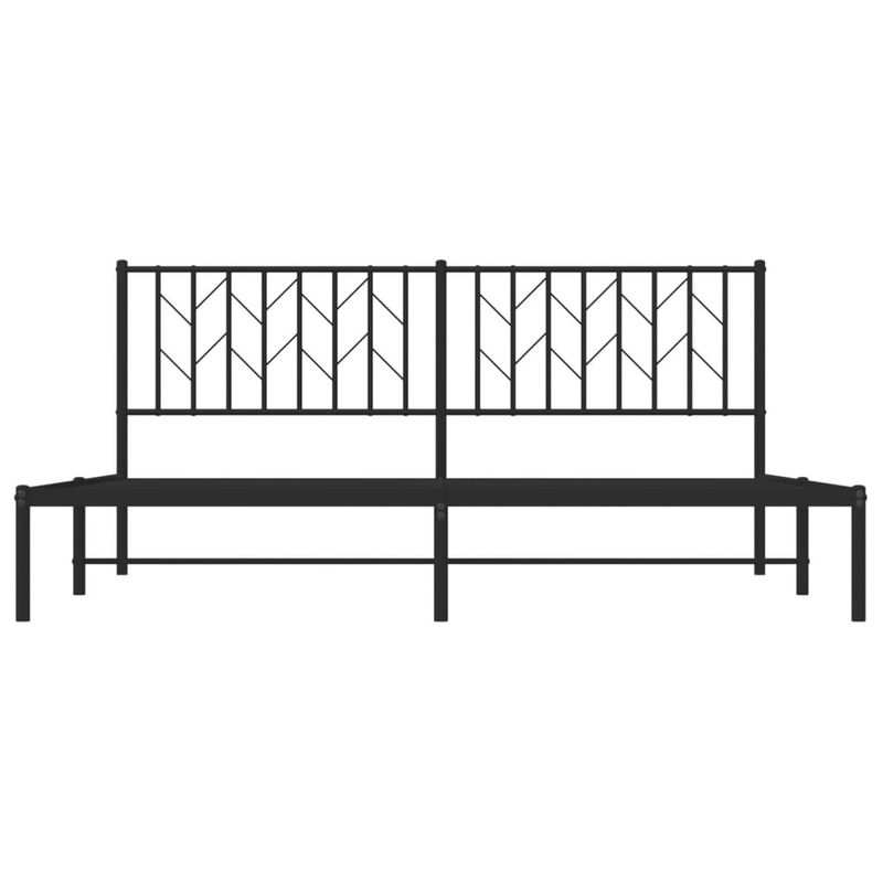 Casa si Gradina - Mobilier - Paturi si accesorii - Paturi - Cadru de pat metalic cu tablie, negru, 180x200 cm - Infinity.ro