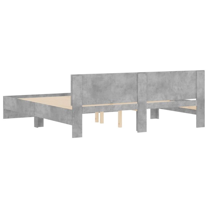 Casa si Gradina - Mobilier - Paturi si accesorii - Paturi - Cadru de pat cu tablie, gri beton, 160x200 cm - Infinity.ro