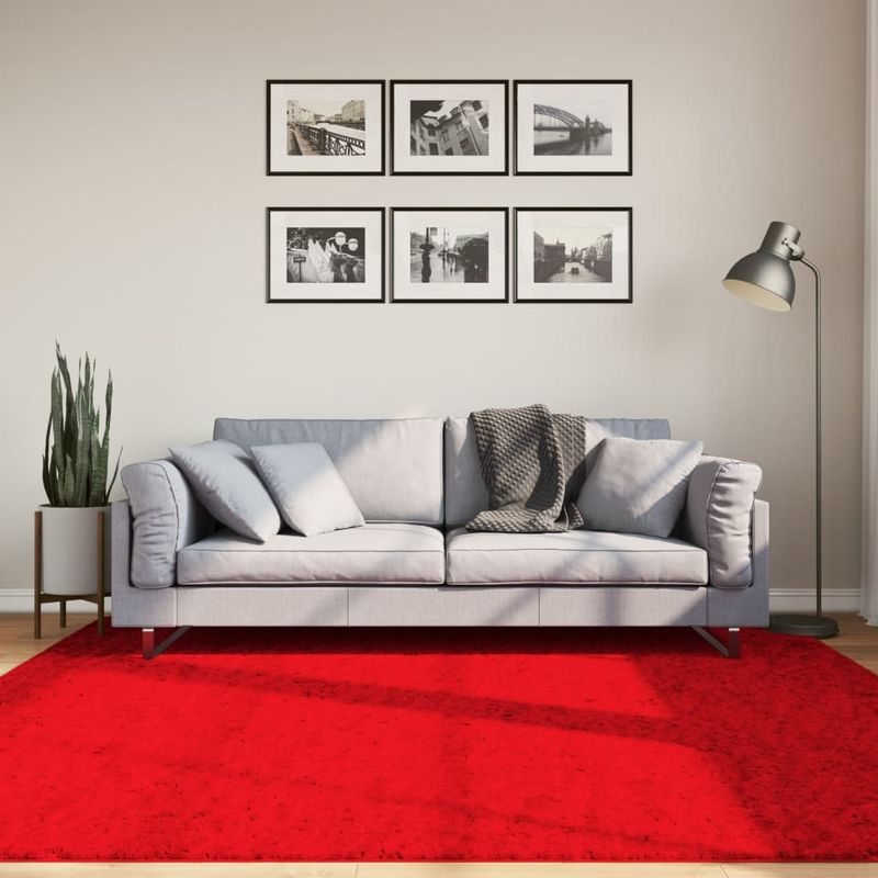 Casa si Gradina - Textile si covoare - Covoare - Covoare casa - Covor HUARTE, fir scurt, moale si lavabil, rosu, 200x200 cm - Infinity.ro