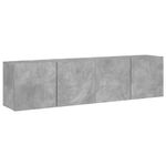 Casa si Gradina - Mobilier - Comode si corpuri - Comode - Comoda TV de perete, 2 buc. gri beton, 80x30x41 cm - Infinity.ro