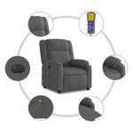Ingrijire personala si Cosmetice - Sanatate si wellness - Articole wellness - Fotolii de masaj - Fotoliu electric de masaj rabatabil, gri inchis, textil - Infinity.ro