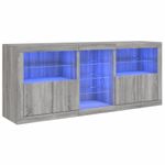 Casa si Gradina - Mobilier - Comode si corpuri - Comode - Servanta cu lumini LED, gri sonoma, 181,5x37x67 cm - Infinity.ro