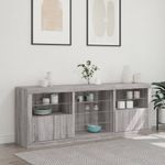 Casa si Gradina - Mobilier - Comode si corpuri - Comode - Servanta cu lumini LED, gri sonoma, 181,5x37x67 cm - Infinity.ro