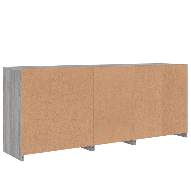 Casa si Gradina - Mobilier - Comode si corpuri - Comode - Servanta cu lumini LED, gri sonoma, 181,5x37x67 cm - Infinity.ro