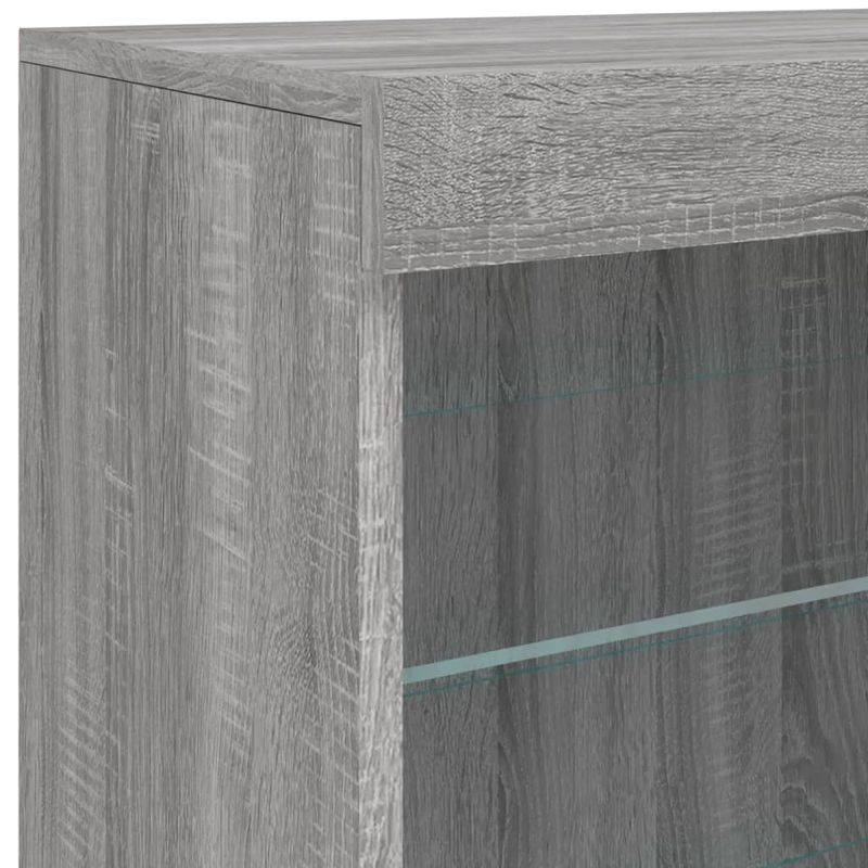 Casa si Gradina - Mobilier - Comode si corpuri - Comode - Servanta cu lumini LED, gri sonoma, 181,5x37x67 cm - Infinity.ro