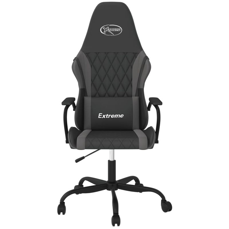PC, gaming si accesorii - Gaming - Accesorii gaming - Scaune gaming - Scaun de gaming de masaj, negru si gri, piele ecologica - Infinity.ro