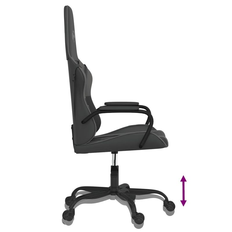 PC, gaming si accesorii - Gaming - Accesorii gaming - Scaune gaming - Scaun de gaming de masaj, negru si gri, piele ecologica - Infinity.ro
