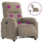 Ingrijire personala si Cosmetice - Sanatate si wellness - Articole wellness - Fotolii de masaj - Fotoliu de masaj rabatabil electric, gri taupe, microfibra - Infinity.ro