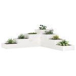 Casa si Gradina - Gradinarit si plante - Plante si ghivece - Ghivece si suporturi - Jardiniera gradina cu 4 niveluri, alb, 106x104,5x36 cm lemn pin - Infinity.ro