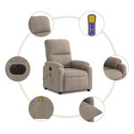Ingrijire personala si Cosmetice - Sanatate si wellness - Articole wellness - Fotolii de masaj - Fotoliu de masaj rabatabil electric, gri taupe, microfibra - Infinity.ro
