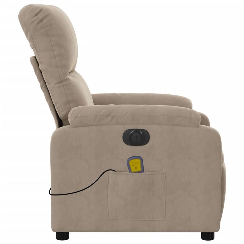 Ingrijire personala si Cosmetice - Sanatate si wellness - Articole wellness - Fotolii de masaj - Fotoliu de masaj rabatabil electric, gri taupe, microfibra - Infinity.ro