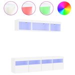 Casa si Gradina - Mobilier - Comode si corpuri - Comode - Unitati de perete TV cu LED-uri, 5 piese, alb, lemn prelucrat - Infinity.ro