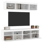 Casa si Gradina - Mobilier - Comode si corpuri - Comode - Unitati de perete TV cu LED-uri, 5 piese, alb, lemn prelucrat - Infinity.ro