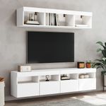 Casa si Gradina - Mobilier - Comode si corpuri - Comode - Unitati de perete TV cu LED-uri, 5 piese, alb, lemn prelucrat - Infinity.ro