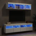Casa si Gradina - Mobilier - Comode si corpuri - Comode - Unitati de perete TV cu LED-uri, 5 piese, alb, lemn prelucrat - Infinity.ro
