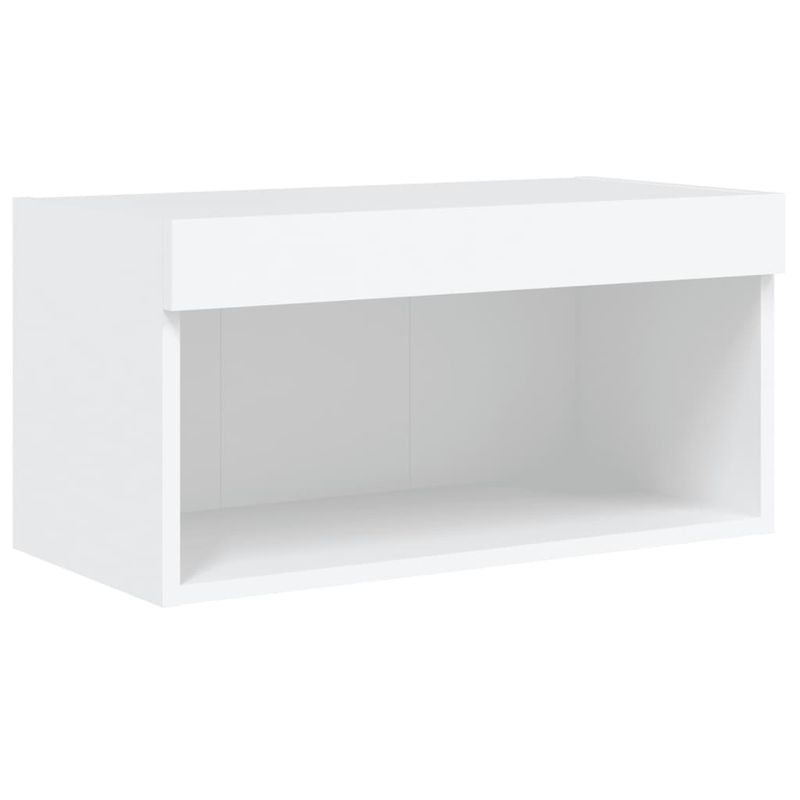 Casa si Gradina - Mobilier - Comode si corpuri - Comode - Unitati de perete TV cu LED-uri, 5 piese, alb, lemn prelucrat - Infinity.ro