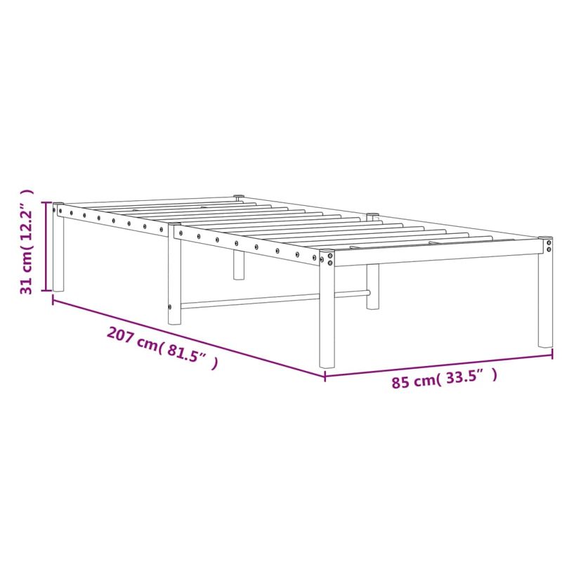 Casa si Gradina - Mobilier - Paturi si accesorii - Paturi - Cadru pat metalic, negru, 80x200 cm - Infinity.ro