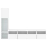 Casa si Gradina - Mobilier - Comode si corpuri - Comode - Unitati de perete TV cu LED-uri, 4 piese, alb, lemn prelucrat - Infinity.ro