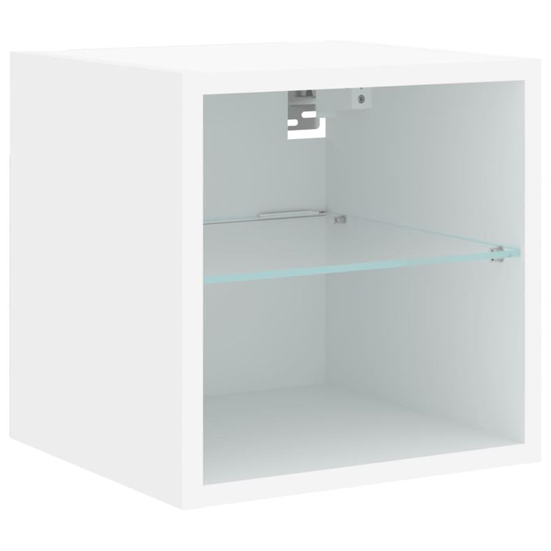 Casa si Gradina - Mobilier - Comode si corpuri - Comode - Unitati de perete TV cu LED-uri, 4 piese, alb, lemn prelucrat - Infinity.ro