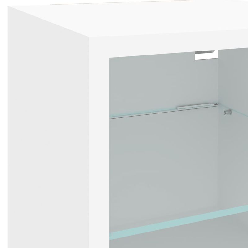 Casa si Gradina - Mobilier - Comode si corpuri - Comode - Unitati de perete TV cu LED-uri, 4 piese, alb, lemn prelucrat - Infinity.ro