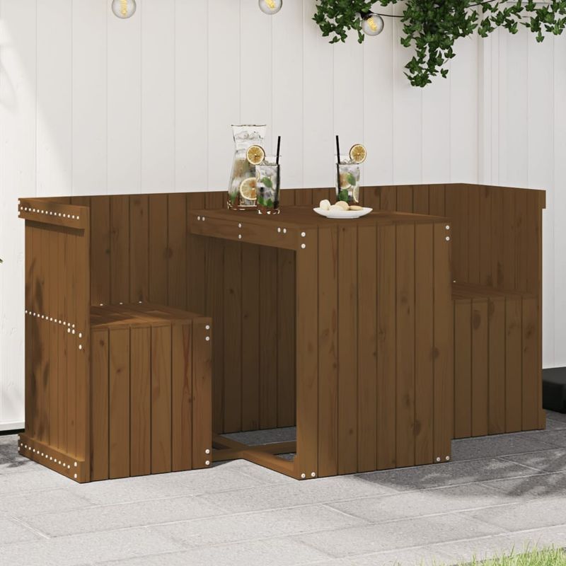Casa si Gradina - Gradina si terasa - Mobilier exterior - Seturi mobila gradina - Set de balcon cu 2 locuri, maro miere, lemn masiv de pin - Infinity.ro