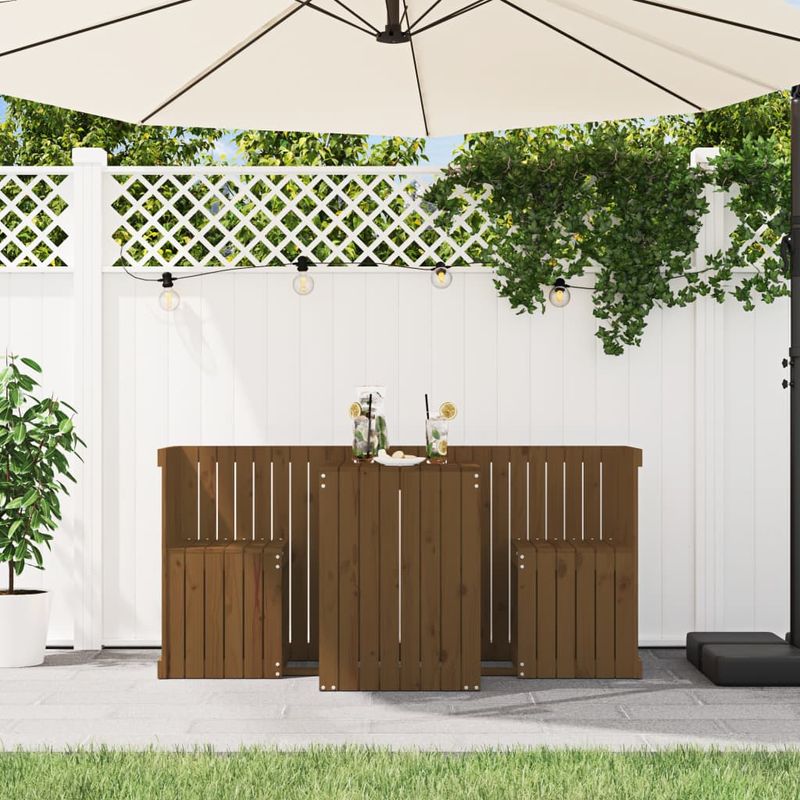 Casa si Gradina - Gradina si terasa - Mobilier exterior - Seturi mobila gradina - Set de balcon cu 2 locuri, maro miere, lemn masiv de pin - Infinity.ro