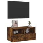 Casa si Gradina - Mobilier - Comode si corpuri - Comode - Comoda TV de perete stejar fumuriu 60x30x30 cm lemn prelucrat - Infinity.ro