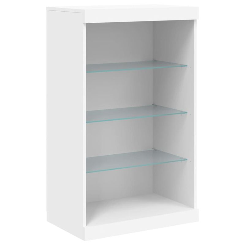 Casa si Gradina - Mobilier - Comode si corpuri - Comode - Servanta cu lumini LED, alb, 60,5x37x100 cm - Infinity.ro