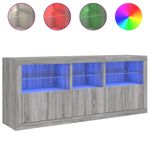 Casa si Gradina - Mobilier - Comode si corpuri - Comode - Servanta cu lumini LED, gri sonoma, 162x37x67 cm - Infinity.ro