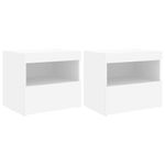 Casa si Gradina - Mobilier - Comode si corpuri - Noptiere - Noptiere cu lumini LED, 2 buc., alb, 50x40x45 cm - Infinity.ro
