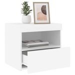 Casa si Gradina - Mobilier - Comode si corpuri - Noptiere - Noptiere cu lumini LED, 2 buc., alb, 50x40x45 cm - Infinity.ro