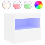 Casa si Gradina - Mobilier - Comode si corpuri - Noptiere - Noptiere cu lumini LED, 2 buc., alb, 50x40x45 cm - Infinity.ro