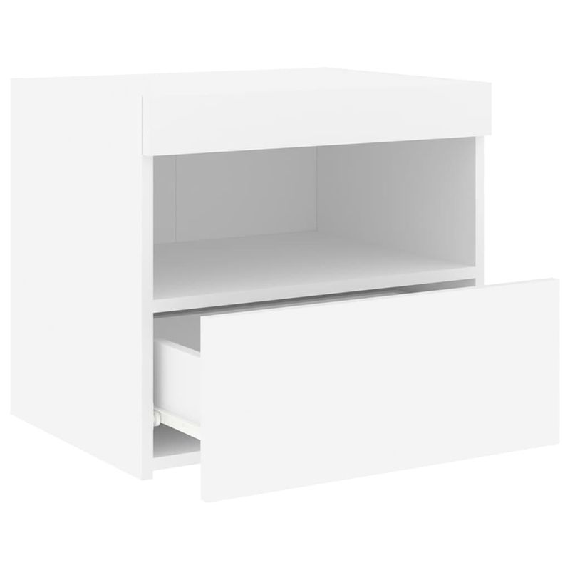 Casa si Gradina - Mobilier - Comode si corpuri - Noptiere - Noptiere cu lumini LED, 2 buc., alb, 50x40x45 cm - Infinity.ro