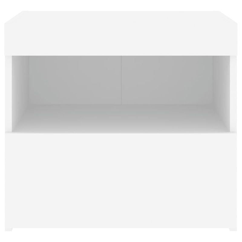 Casa si Gradina - Mobilier - Comode si corpuri - Noptiere - Noptiere cu lumini LED, 2 buc., alb, 50x40x45 cm - Infinity.ro