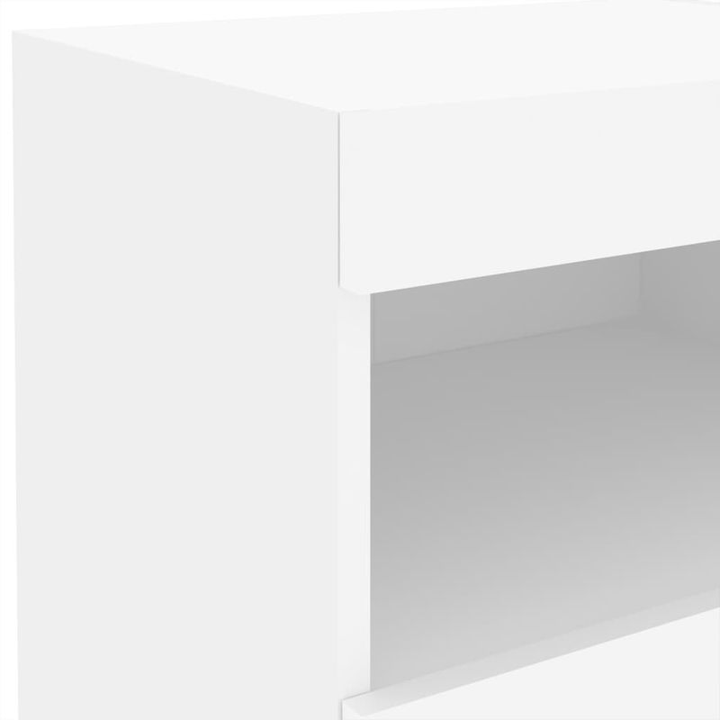 Casa si Gradina - Mobilier - Comode si corpuri - Noptiere - Noptiere cu lumini LED, 2 buc., alb, 50x40x45 cm - Infinity.ro