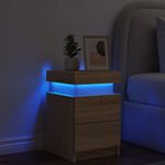 Casa si Gradina - Mobilier - Comode si corpuri - Noptiere - Noptiera cu lumini LED, stejar sonoma, 35x39x55 cm - Infinity.ro