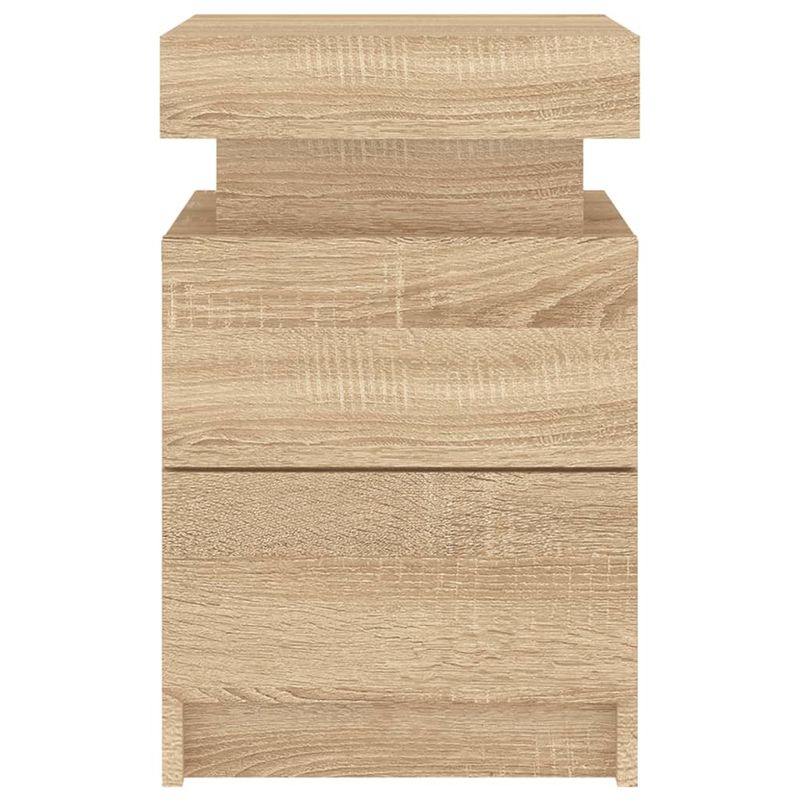 Casa si Gradina - Mobilier - Comode si corpuri - Noptiere - Noptiera cu lumini LED, stejar sonoma, 35x39x55 cm - Infinity.ro