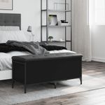Casa si Gradina - Mobilier - Canapele si coltare - Banchete - Banca de depozitare, negru, 102x42x45 cm, lemn prelucrat - Infinity.ro