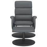 Casa si Gradina - Mobilier - Scaune si fotolii - Fotolii - Fotoliu rabatabil cu taburet, gri, piele ecologica - Infinity.ro
