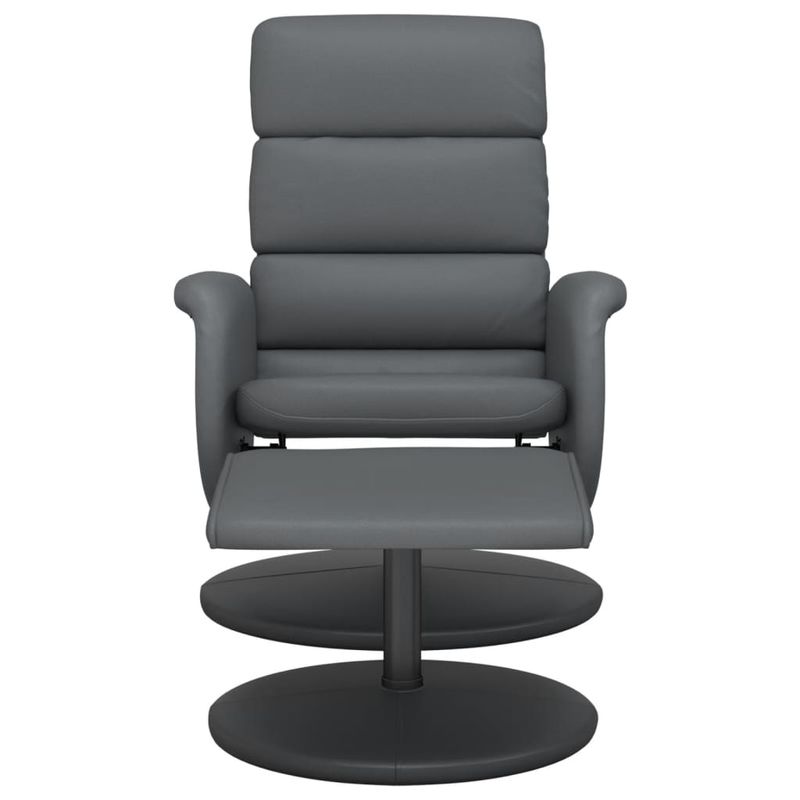 Casa si Gradina - Mobilier - Scaune si fotolii - Fotolii - Fotoliu rabatabil cu taburet, gri, piele ecologica - Infinity.ro