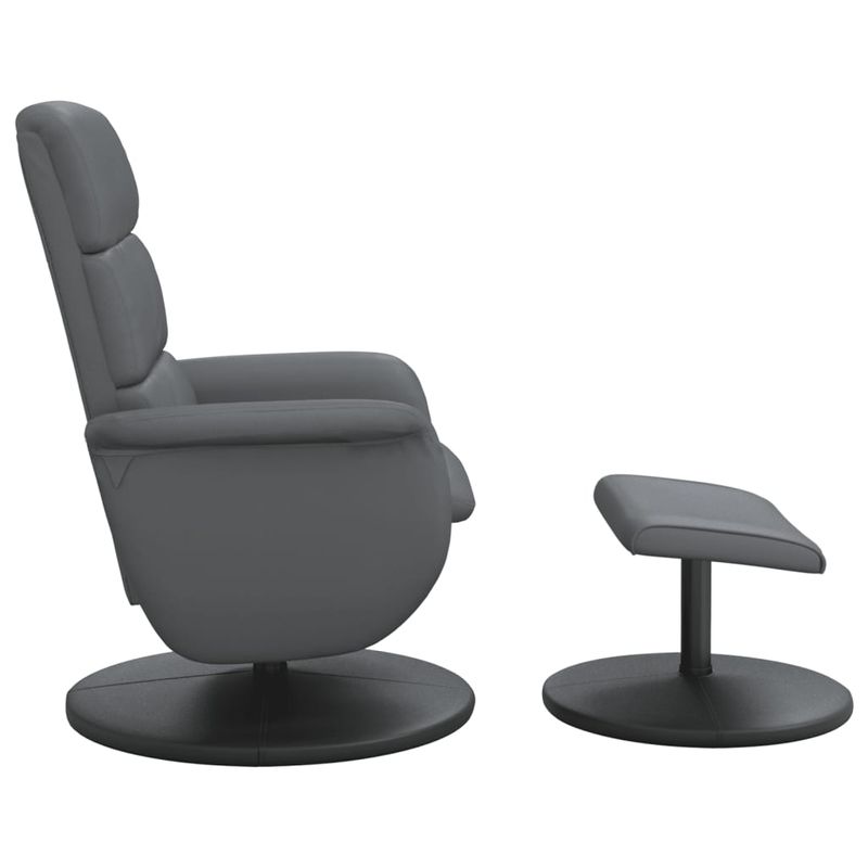 Casa si Gradina - Mobilier - Scaune si fotolii - Fotolii - Fotoliu rabatabil cu taburet, gri, piele ecologica - Infinity.ro