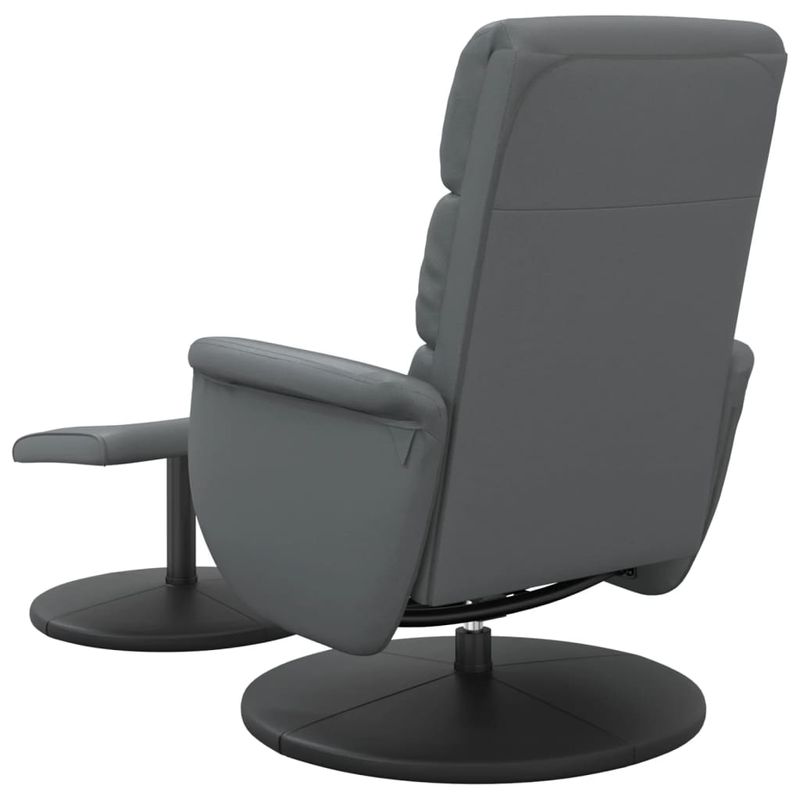 Casa si Gradina - Mobilier - Scaune si fotolii - Fotolii - Fotoliu rabatabil cu taburet, gri, piele ecologica - Infinity.ro