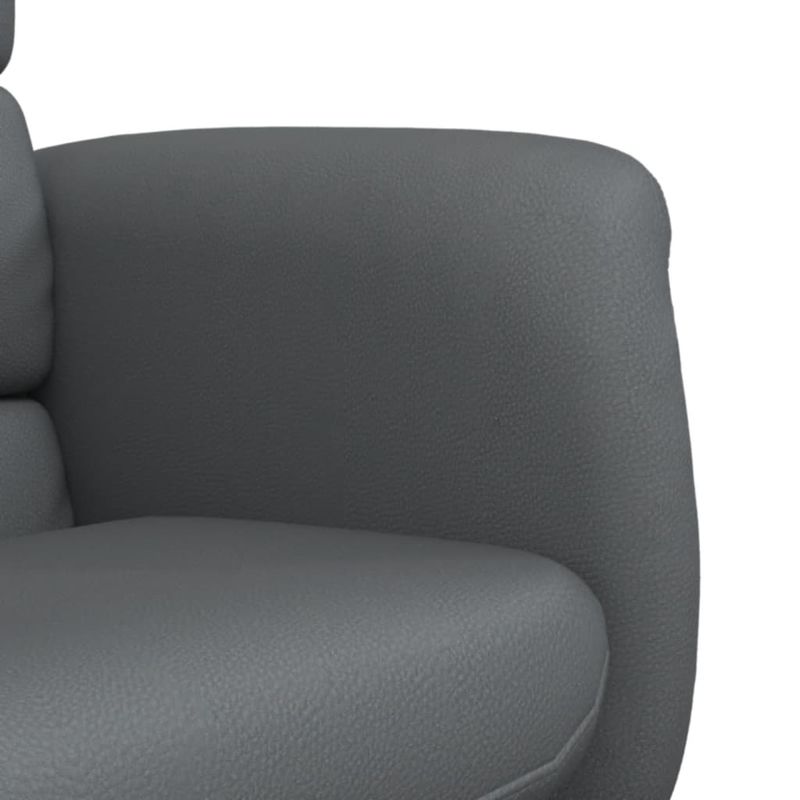 Casa si Gradina - Mobilier - Scaune si fotolii - Fotolii - Fotoliu rabatabil cu taburet, gri, piele ecologica - Infinity.ro
